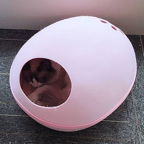 New Detachable Integrated Cat House Felt Pet Nest Creative Egg-shaped Designed Bed Indoor For Cats Sleeping Pet Accessories 2022