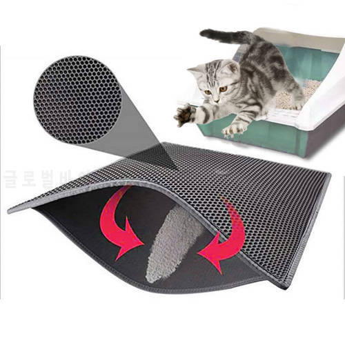Pet Cat Litter Mat Folding Waterproof Double Layer Litter Cat Bed Trapping Pet Litter Box Mat Pad Products For Cats House Clean