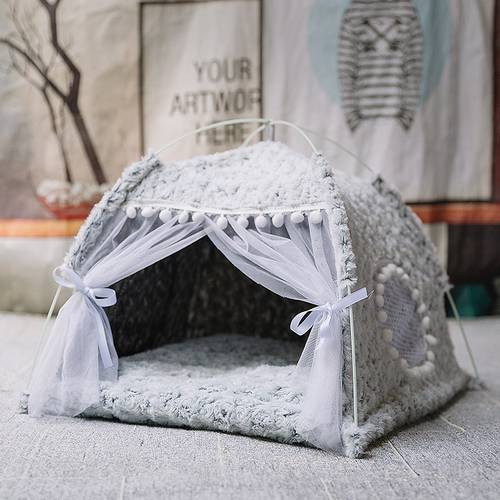 Sweet princess cat bed the general teepee closed cozy hammock with floors foldable cat tent dog house bed pet basket cushion