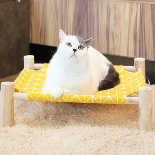 Detachable Cat Hammock Pet Bed For Small Dogs Durable Wood Frame Comfortable Breathable Bearing 20kg Kitten Puppy Accessories