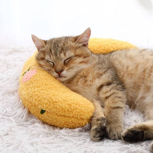 Cat U-shaped Pillow Bed Winter Removable Deep Sleep Puppy Small Dog Pet Bed House Supplies Protect the Cervical Spine