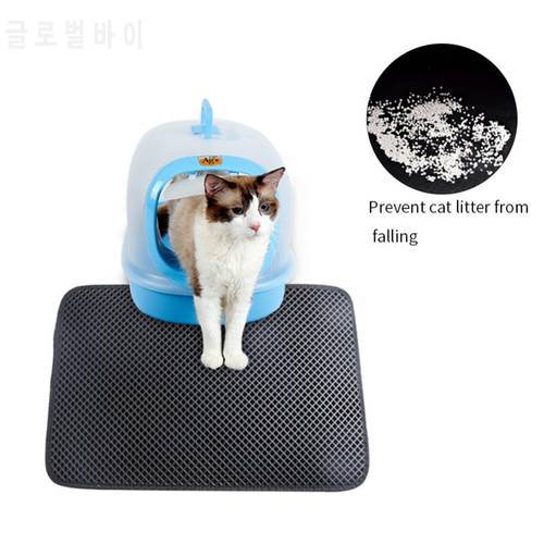 45x30cm Pet Cat Litter Mat Waterproof EVA Double Layer Cat Litter Trapping Pet Litter Box Mat Clean Pad For Cats Accessories