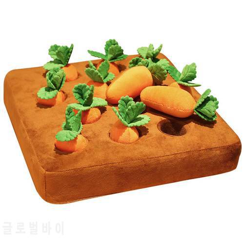 Pet Dog Chew Toy Sniffing Mat Carrot Doll Pull Out Radish Vegetable Field Plush Toy Parent Child Interaction Early Education Dog