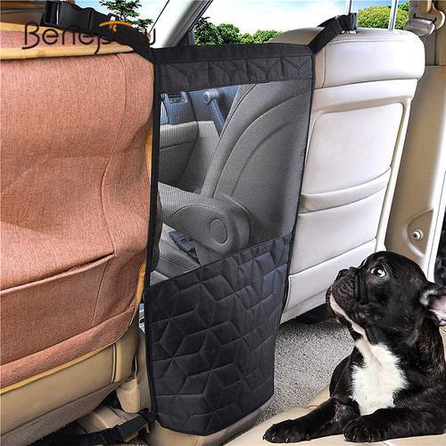 Benepaw Strong Car Dog Barrier Dog Car Barrier Durble Adjustable Strap Safe Pet Barrier Net For SUV Cars Trucks Easy To Instal