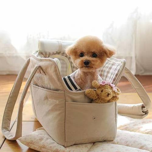 Puppy Cat Kitten Portable Pet Dog Carrier Bag Rabbit Pet Animal Carrier One-shoulder Bag Breathable 6KG Load, Without mat