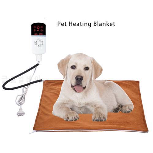 New Pet Heated Mat Dog Temperature Adjustable Dog Heating Pad Waterproof Electric Heating Pad With Timer Dog Sleeping Supplies