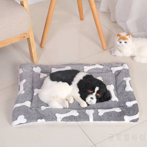 Pet Mat Autumn/Winter Thicken Comfortable Cat Dog Sleeping Mat Warm Blanket Cartoon Double-sided Kennel