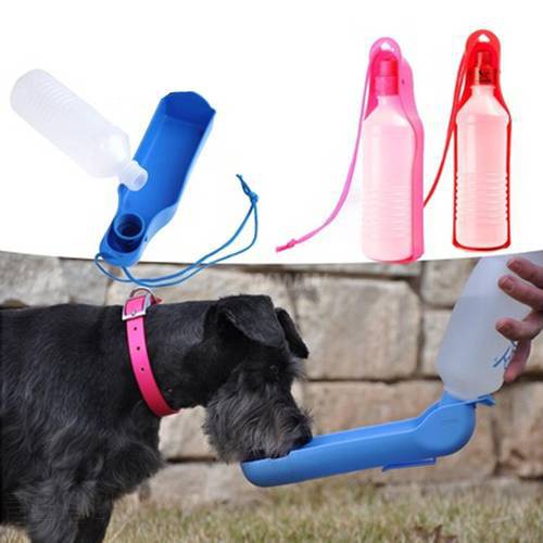500ml Pet Dog Water Bottle Outdoor Travel Portable Pets Cap Feed Drinking Bowl Automatic Water Feeder Perro Gatos Acessorios