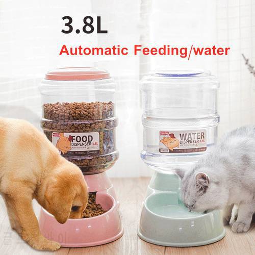 3.8L Dog Automatic Feeders Plastic Water Bottle Cat Bowl Feeding and Drinking Dog Water Dispenser Pet Feeding Bowl Pet Supplies