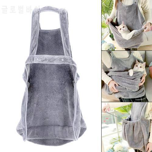 Cat Carrier Bag with Pocket for Holding Soft Comfortable Hands-Free Cat Dog Puppy Kitten Velvet Pet Sleeping Bag Apron