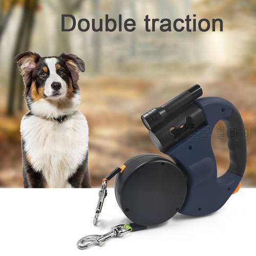 2 Color Retractable Dual Double Pet Leash Rope Zero Tangle Walk For Two Dog Walk The Dog Adjustable Pet Leash Pet Supplies