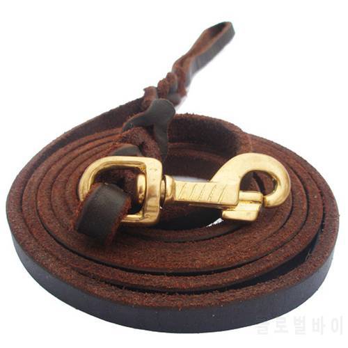 Large Dog Leash Walking Training Lead Braided Real Leather Pet Traction Rope Competition German Shepherd Labrador Dogs