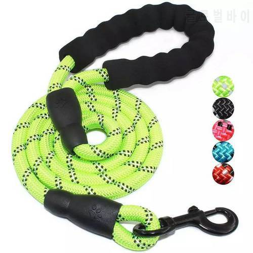 1pc Hot 1.5M Pet Leash Reflective Strong Dog Leash With Comfortable Padded Handle Heavy Duty Training Durable Nylon Rope Leashes