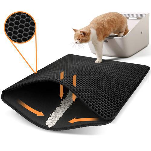 Cat Litter Mat,Honeycomb Double Layer Design,Urine and Water Proof Material,Scatter Control,Easier Clean Washable Cat Litter Mat