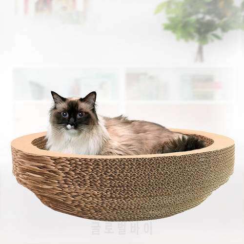 Naughty Cat Pet Supplies Thick Bowl Corrugated Cat Scratch Board Dual Use Cat Nest Claw Round Cat Scratch Board Send Catnip