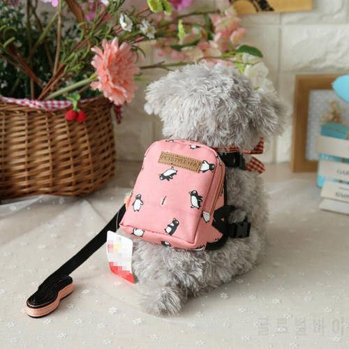 Printed Cute French Bulldog Backpack For Small Dogs Pet Cat With Harness Leash Outdoor Backpack For Chihuahua Carrier Bag S L