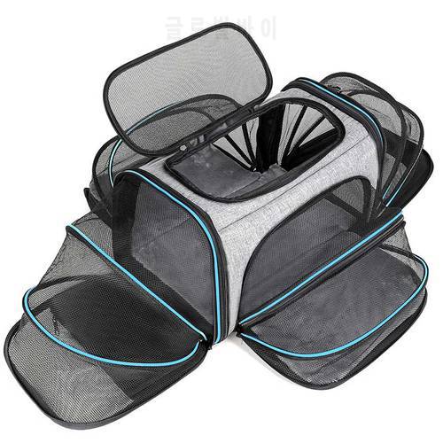 CenKinfo Airline Approved Pet Carrier with 4 Expandable Area Foldable Soft-Sided Dog Carrier Cat Cage Pet Travel Bag
