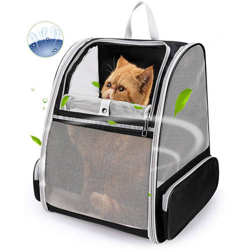 Cat Backpack Carrier Dogs Puppies Bag Fully Ventilated Mesh Airline Approved Designed Bag for Pets Outdoor Travel Hiking Walking