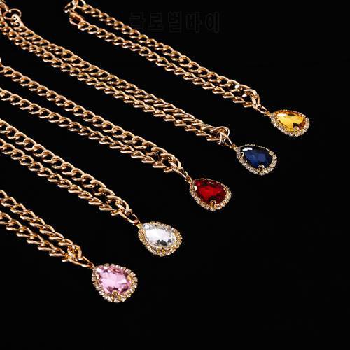 1PC Metal Crystal Diamond Pendant Cat Dog Rabbit Necklace Adjustable Princess Birthday Party Necklace Pet Jewelry Collar