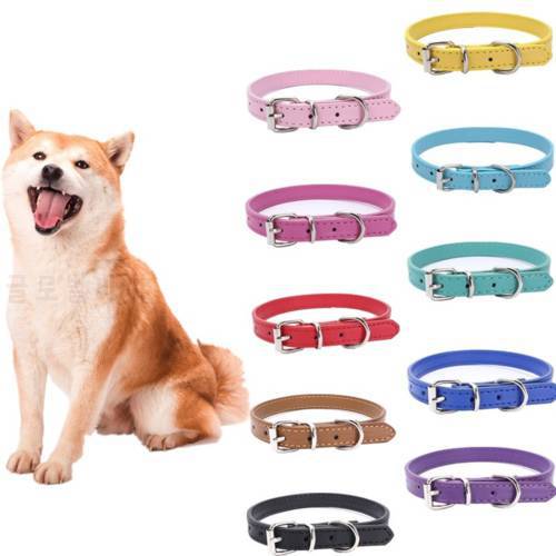 PU Leather Soft Colorful Pet Cat Dog Collars for Small Medium Large Dogs Neck Strap Adjustable Safe Labrador Puppy Cats Collar