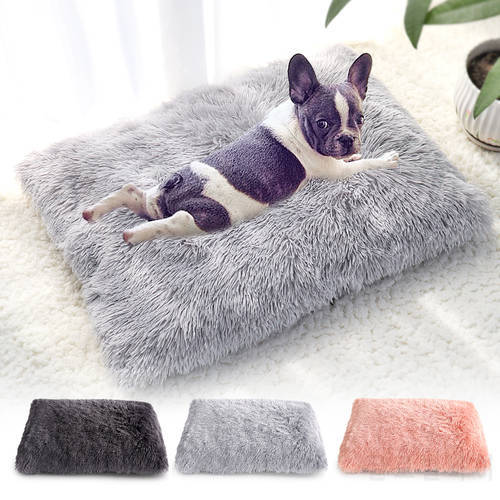 Spring Blossoms-Long Plush Dog Bed Pet Cushion Blanket Soft Fleece Cat Cushion Puppy Chihuahua Sofa Mat Pad For Small Large Dogs