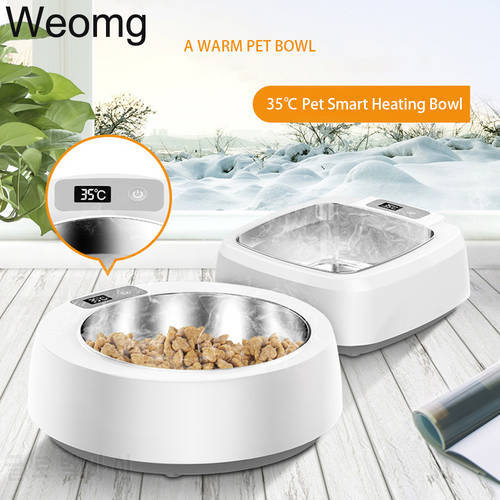 1.5L 1L Heat Pet Food Bowl Temperature-controllable Dog Water Dispenser Stainless Steel Pet Feeder Dish For Puppy Cat Dogs