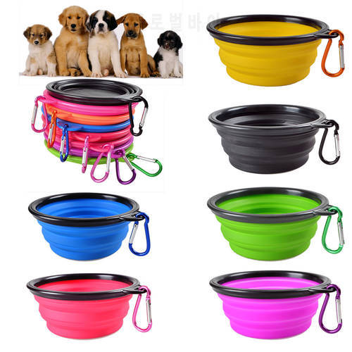 Collapsible Pet travel bowl Pet Soft Dog Bowl Folding Silicone Travel Bowl For Dog Portable Collapsible Folding Dog Bowl for Pet