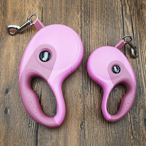 /5M Retractable Pink Automatic Telescopic Rope Dog Leash Training Puppy Extending Traction Rope Walking Leashes Dog Collar