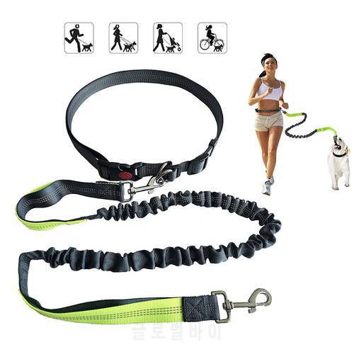 New Adjustable Dog Leash Running Elasticity Hand Freely Pet Products Dogs Harness Collar Jogging Lead and Waist Rope Arnes Perro