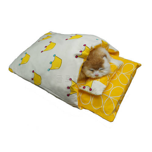 Removable Cats Bed cat litter Sleeping Bag Home Supplies Products for Cats Large Pet Dog Bed Cat&39s House Cave Comfortable