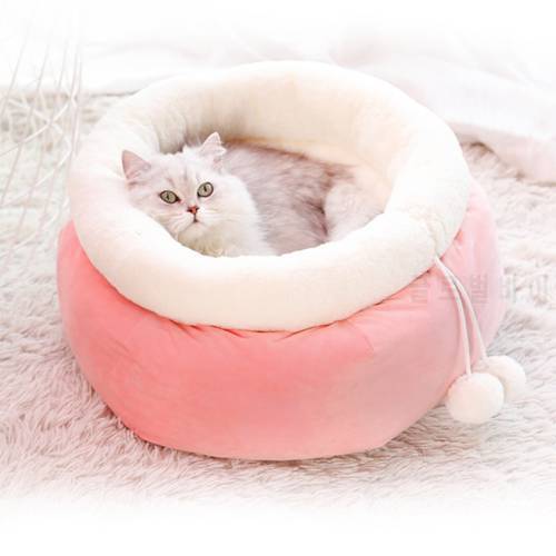 Cat Warm Bed for Winter Pink Bed Bench for Dogs Puppy Mat Soft House for Cats