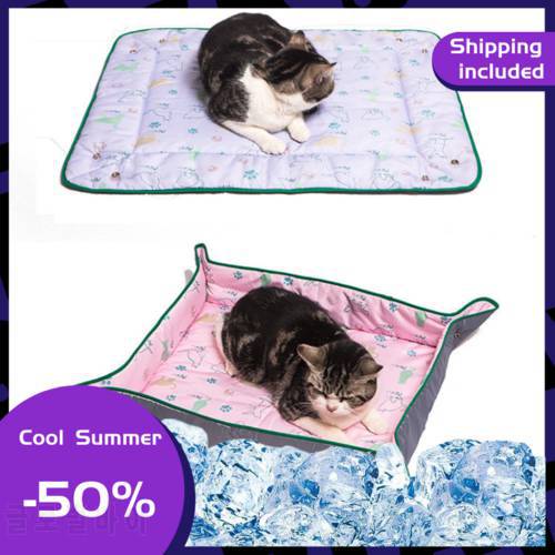 Summer Cat Cooling Pad, Dog Ice Silk Pad, Breathable And Waterproof Pet Cage Pad, Portable Washable Pet Cooling Blanket