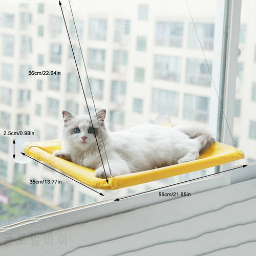 Cat Hammock Indoor Cat Window Hammock 360° Sun Seat Detachable Cat Rest Rack Shelf Space Saver Window Cat Bed for 38lbs