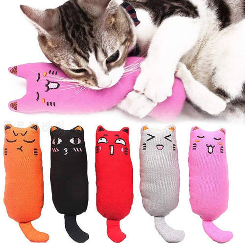 Catnip Toys for Cats Teeth Grinding Interactive Thumb Fidget Pet Toy Claw Soft Teeth Plush Pillow Toy for Cats Kitten Products