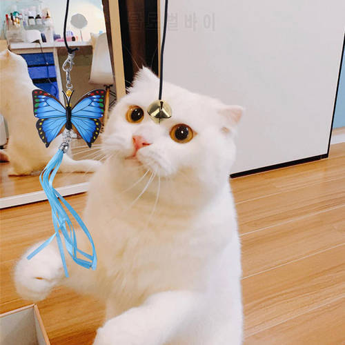 Cat Toy Door Hanging Plush Mouse Cat Toy Retractable Scratch Rope Interactive Replaceable Hanging Door Pet Toy