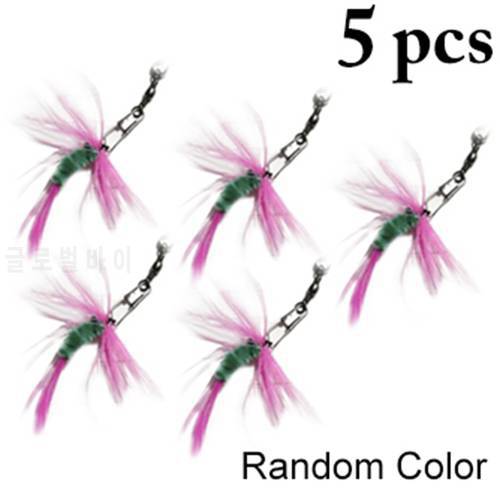 5PCS Feather Replacement Cat Toy Funny Interactive Cat Teaser Replace Cat Toy Refill Little Fly Worm Shape Toy Pet Accessories