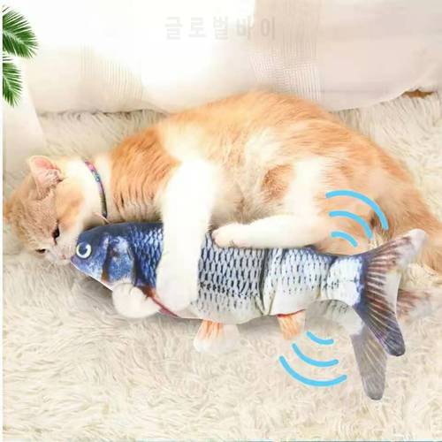 Funny cat simulation fish USB charging jumping fish toy fish interactive electric floppy fish cat toy realistic pet cat bite toy