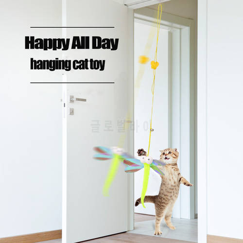 hanging automatic interactive Cat Toy Funny mouse toys Cat Stick with bell Toy for Kitten Playing Teaser Wand Toy Cat Supplies