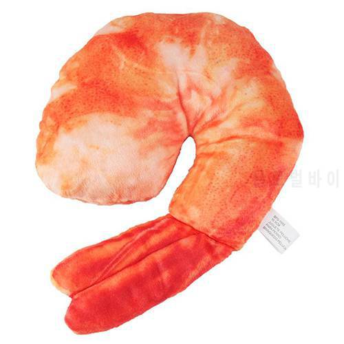 Kapmore 1pc Pet Chew Toy Plush Shrimp Shape Squeaky Kitten Play Toy Puppy Cat Interactive Toy Pet Supplies Pet Accessories