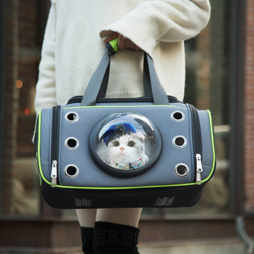 Pet one shoulder portable travel bag Cat bag Large breathable space capsule bags for dog pet travel foldable pooper scooper