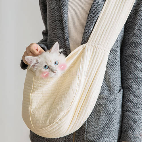 L40 Cat Bag Going Out Carrying Bag Cat Bag Dog Backpack Single Shoulder Canvas Dog Bag Diagonal Bag Teddy Cat Pet Supplies