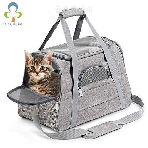 Cat Carrier Bag Portable Breathable Cat Backpack with Mesh Window Airline Approved Small Pet Transport Bag Carrier for Cats DDJ