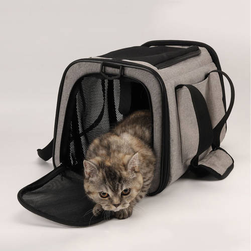 Cat Backpacks Portable Pet Travel Carrier Bag with Locking Safety Zippers Foldable Shoulder Bag for Dogs or Cats Pet Cage