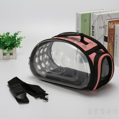Portable Foldable Transparent Pet Dogs Cats Handbag Carrier Shoulder Travel Bag