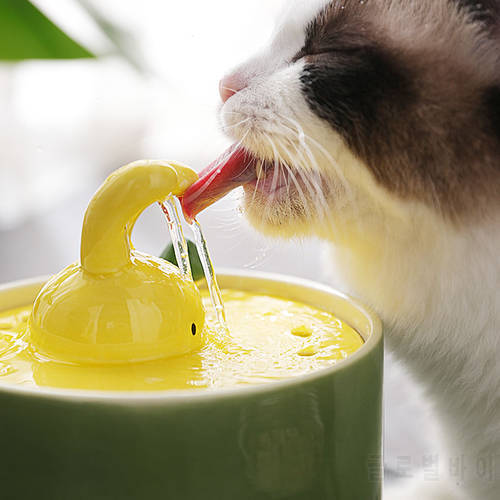 INS New Automatic Cat Water Fountain Ceramics Pet Water Dispenser Electric USB Ultra-Quiet Dogs Drinking Bowl 5-Fold Filtration