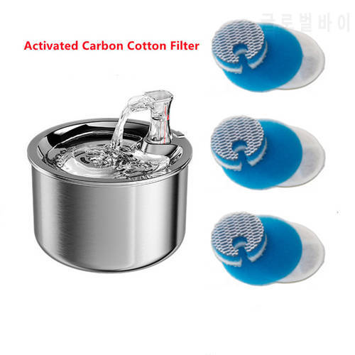 Cats Water Drinker Replacement Filters Activated Carbon For Stainless Steel Cat Dog Drinking Fountain Dispenser Filter Element