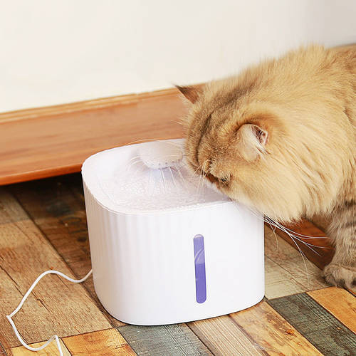 Cat Water 3L Dispenser Pet Drinker Flow Automatic Cycle Live Water Filtration Intelligent Dog Water Basin Mute Night Light