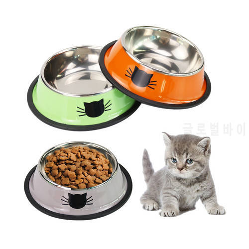 Cat Feeding Bowl Stainless Steel Pet Bowls Cat Food Water Thick Bowl Non-slip Cat Dog Food Bowl Foods