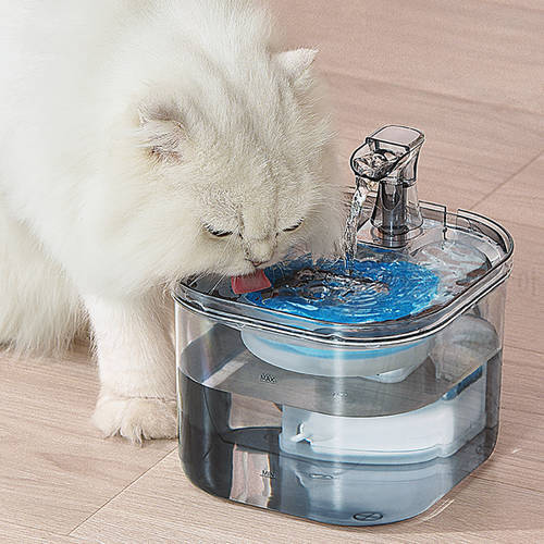2L 1.3L Automatic Cat Water Fountain With Faucet Dog Water Dispenser Transparent Filter Drinker Pet Sensor Drinking Feeder
