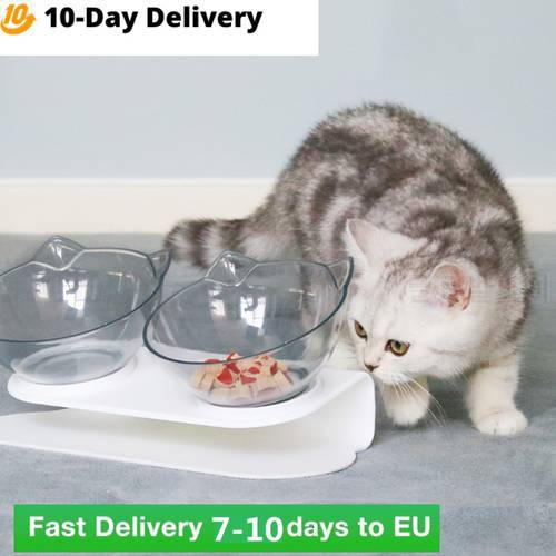 Non-slip Cat Bowls Double Pet Bowls With holder Pet Food and Water Bowls Feeders Pet Products Cat Bowl
